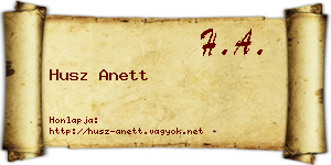 Husz Anett névjegykártya